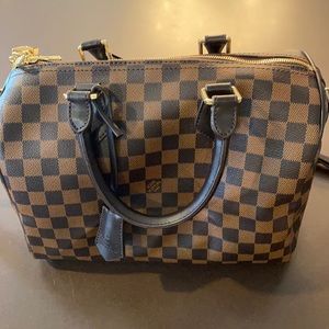 Checkered Brown Crossbody Bag